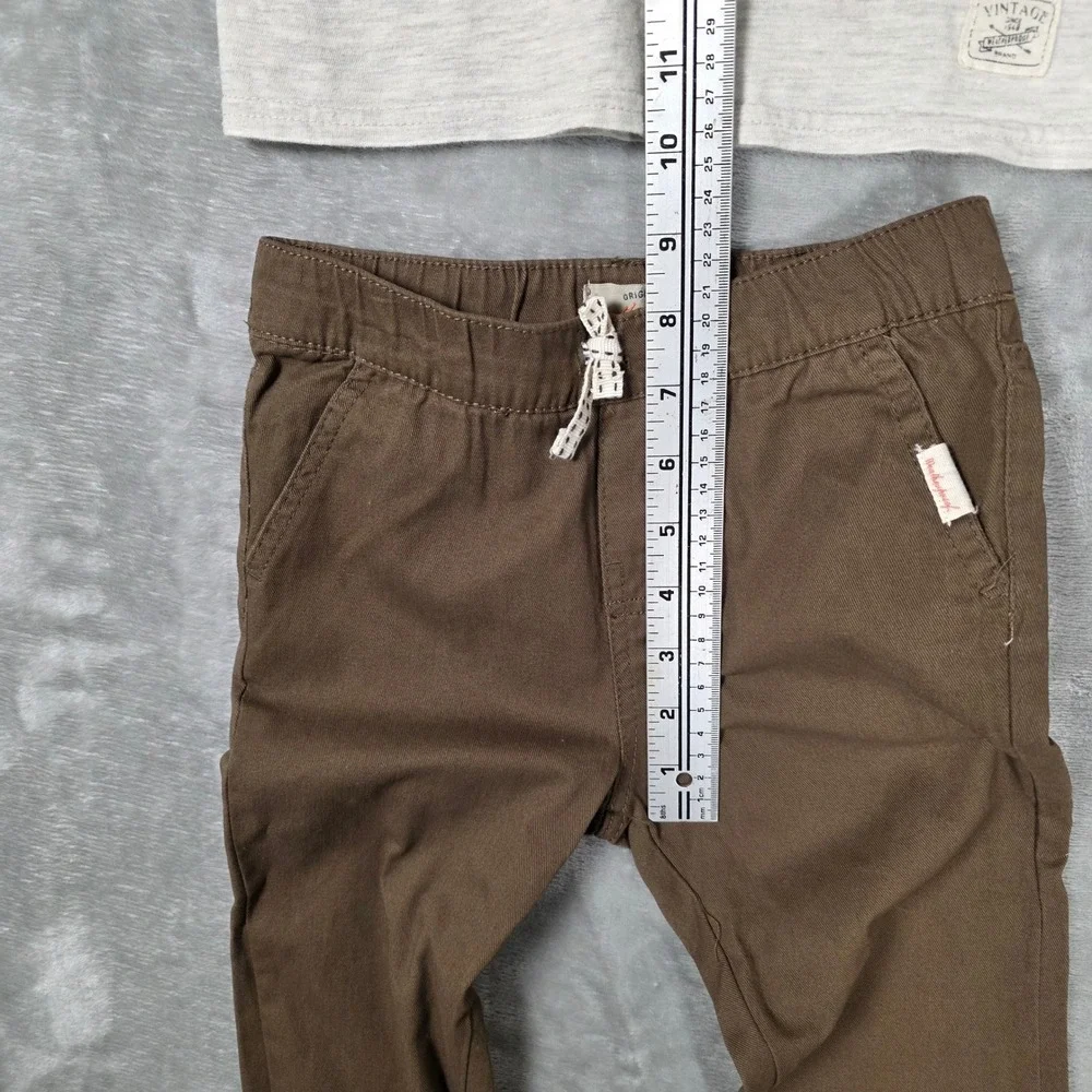 Weatherproof Vintage 2pc‎ Outfit Set Boys 4T Brown Gray Good Pocket Tee Joggers